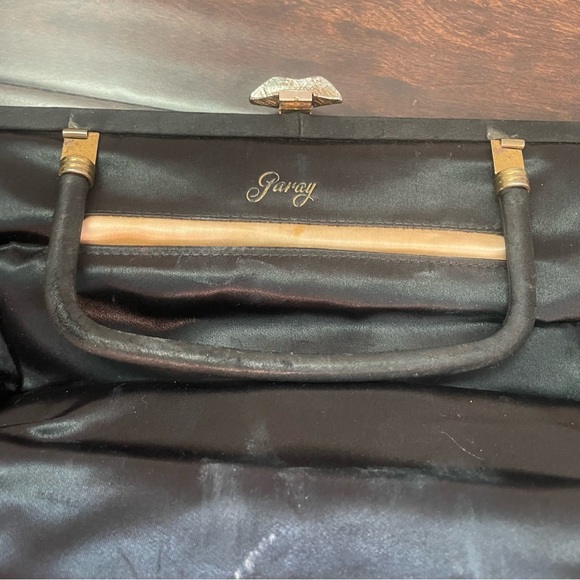 Vintage Embroidered Black floral Hand Bag clutch - Picture 9 of 9